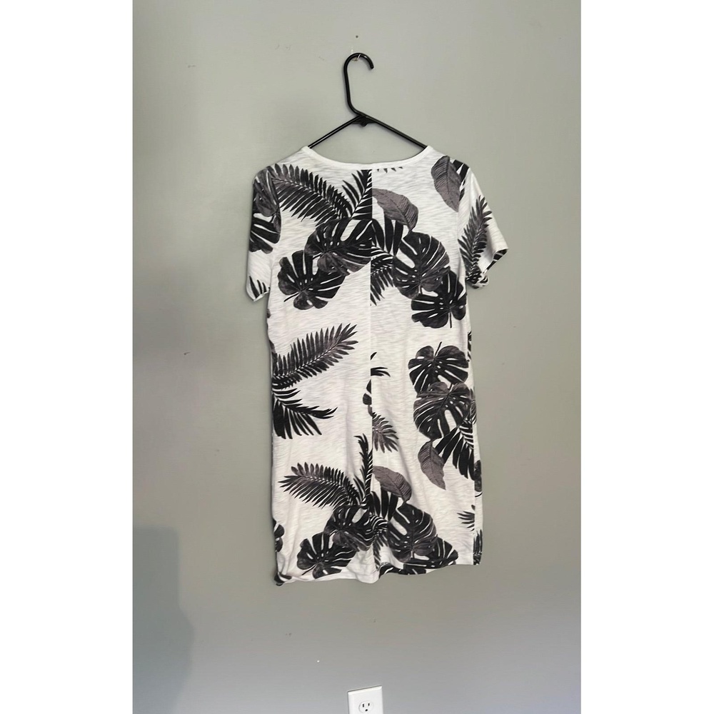 Old Navy Black and white palm pattern cotton dress Size Medium - Picture 3 of 4